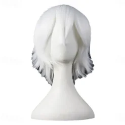 Short Anime Straight Synthetic Wigs with Bangs High Temperature Resistance Anime Party Costume Cosplay Wig for Men and Women