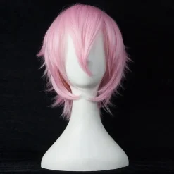 Short Anime Straight Synthetic Wigs with Bangs High Temperature Resistance Anime Party Costume Cosplay Wig for Men and Women