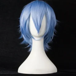 Short Anime Straight Synthetic Wigs with Bangs High Temperature Resistance Anime Party Costume Cosplay Wig for Men and Women