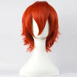 Short Anime Straight Synthetic Wigs with Bangs High Temperature Resistance Anime Party Costume Cosplay Wig for Men and Women