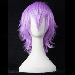 Short Anime Straight Synthetic Wigs with Bangs High Temperature Resistance Anime Party Costume Cosplay Wig for Men and Women