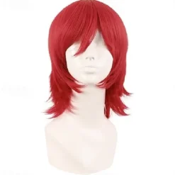 Short Cosplay Wolf Tail Synthetic Side Bangs Party Wig Halloween Cosplay Party Wigs
