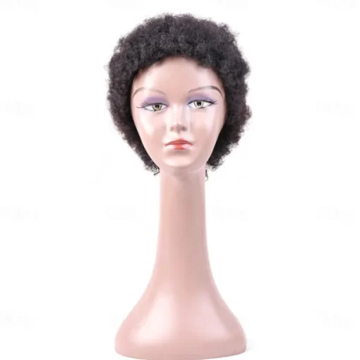 Short Curly Human Hair Wig Afro Kinky Curly African Style For Black Women Non Lace Remy Curly Wig Full Machine Made Wig