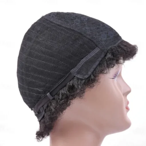 Short Curly Human Hair Wig Afro Kinky Curly African Style For Black Women Non Lace Remy Curly Wig Full Machine Made Wig