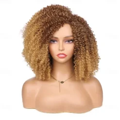 Short Curly Wig Afro Curly Wigs Kinky Curly Hair Wig Synthetic Afro Wigs for Black Women