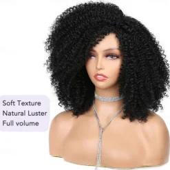Short Curly Wig Afro Curly Wigs Kinky Curly Hair Wig Synthetic Afro Wigs for Black Women