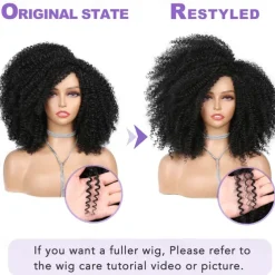 Short Curly Wig Afro Curly Wigs Kinky Curly Hair Wig Synthetic Afro Wigs for Black Women