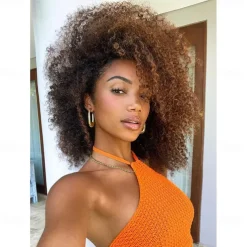 Short Curly Wig Afro Curly Wigs Kinky Curly Hair Wig Synthetic Afro Wigs for Black Women