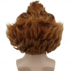 Short Fluffy Brown Curly Horror Pennywise Wig Cosplay Wig Anime Wig Halloween Wigs