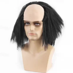 Short Fluffy Synthetic Hair Red Clown Horror Halloween Cosplay Wigs for Men Adult