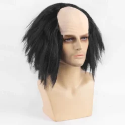 Short Fluffy Synthetic Hair Red Clown Horror Halloween Cosplay Wigs for Men Adult