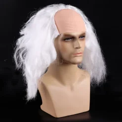 Short Fluffy Synthetic Hair Red Clown Horror Halloween Cosplay Wigs for Men Adult