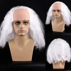 Short Fluffy Synthetic Hair Red Clown Horror Halloween Cosplay Wigs for Men Adult