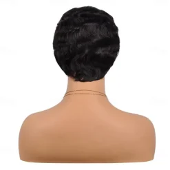 Short Pixie Cut Wigs For Black Women Mommy Brazilian Finger Ocean Wave Remy Cheap Wig For Party Halloween Wigs