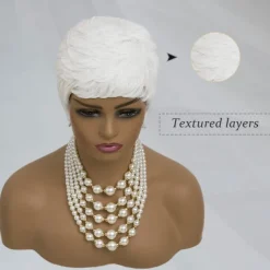 Short Pixie Wig for Women Pixie Cut Wig Short Wig Pixie Cut Wigs for Black Women White Wigs for Women Layered Synthetic Heat Resistant Pixie Wig for Party Cosplay Use Halloween Wigs