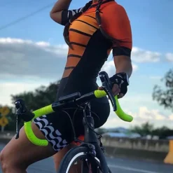 Short Sleeve Cycling Jersey with Shorts Triathlon Tri Suit Blue Bike Quick Dry Breathable Sports Patterned Clothing Apparel