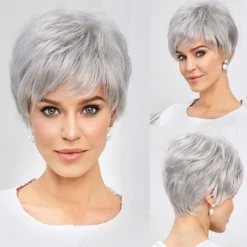 Short Wigs for Women Memory Fiber Simulated Human Hair Pixie Curly Wig With BangNatural Daily Use Hair