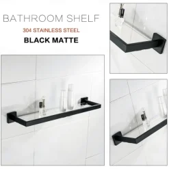 Shower Caddy Bathroom Shelf Adorable Creative Contemporary Modern Stainless Steel Tempered Glass Metal 1PC - Bathroom Wall Mounted