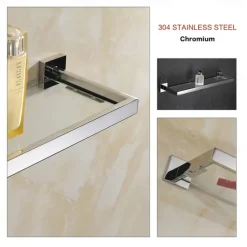 Shower Caddy Bathroom Shelf Adorable Creative Contemporary Modern Stainless Steel Tempered Glass Metal 1PC - Bathroom Wall Mounted