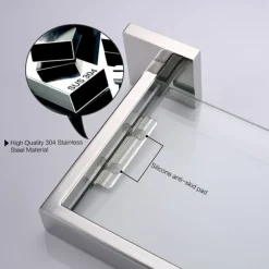 Shower Caddy Bathroom Shelf Adorable Creative Contemporary Modern Stainless Steel Tempered Glass Metal 1PC - Bathroom Wall Mounted