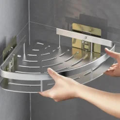 Shower Caddy Corner Shower Caddy,Triangle Towel Shower Storage Rack Corner Shelves Wall Mounted Shampoo Holder No Drill Adhesive Bathroom Shelf Organizer