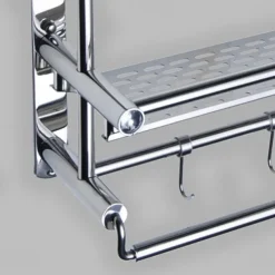 Shower Caddy Wall Mounted Towel Rack Bathroom Storage Shelf 3 Tier Shower Room Storage Shelf Stainless Steel Rack Bathroom Storage Rack