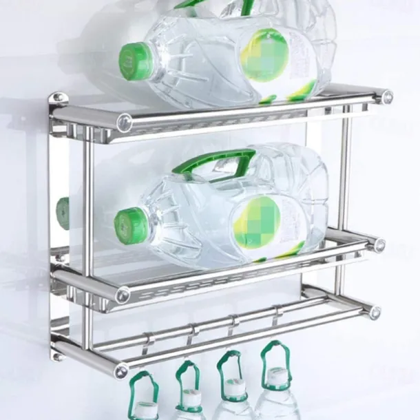 Shower Caddy Wall Mounted Towel Rack Bathroom Storage Shelf 3 Tier Shower Room Storage Shelf Stainless Steel Rack Bathroom Storage Rack