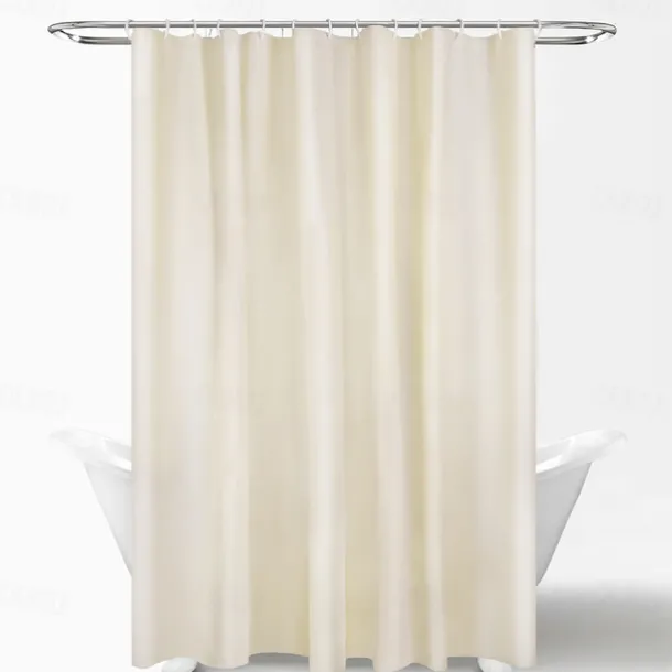 Shower Curtain PEVA Waterproof Mildew Resistant Bathroom Curtains with Hooks Easy Installation Quick-Drying 180cm*180cm(70"*70") White Blue