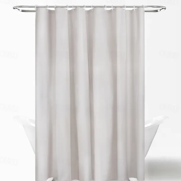 Shower Curtain PEVA Waterproof Mildew Resistant Bathroom Curtains with Hooks Easy Installation Quick-Drying 180cm*180cm(70"*70") White Blue