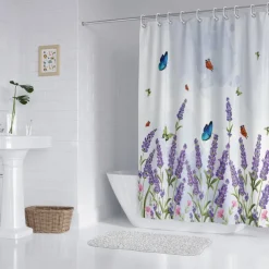 Shower Curtain with Hooks 180cm*180cm(70