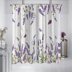 Shower Curtain with Hooks 180cm*180cm(70