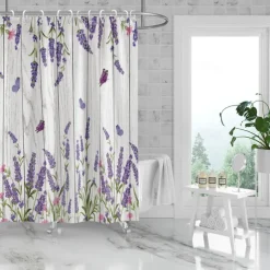 Shower Curtain with Hooks 180cm*180cm(70