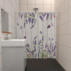 Shower Curtain with Hooks 180cm*180cm(70