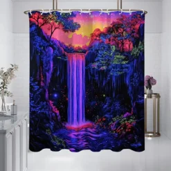 Shower Curtain with Hooks 180cm*180cm(70