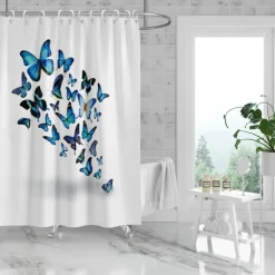 Shower Curtain with Hooks 180cm*180cm(70