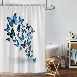 Shower Curtain with Hooks 180cm*180cm(70