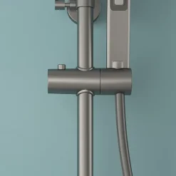 Shower Faucet,Rainfall Shower Set Piano Digital Intelligent Brass Bathroom Faucets Hot Cold Waterfall Tap Rainfall Gray/White/Black Shower System