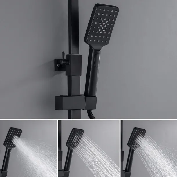 Shower Faucet,Rainfall Shower Head System Mixer valve Set - Handshower Included pullout Rainfall Shower Contemporary Antique Painted Finishes Mount Inside Ceramic Valve Bath Shower