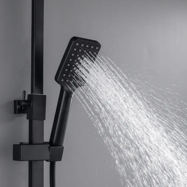 Shower Faucet,Rainfall Shower Head System Mixer valve Set - Handshower Included pullout Rainfall Shower Contemporary Antique Painted Finishes Mount Inside Ceramic Valve Bath Shower