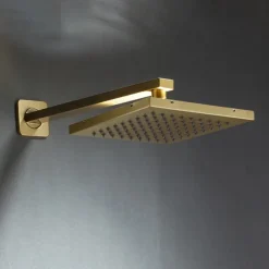 Shower Faucet,Shower Faucet Rainfall Shower Head System Set - Handshower Included Dual-Head Rainfall Shower Antique Vintage Style Electroplated Ceiling Mounted Ceramic Valve Bath Shower Mixer Taps