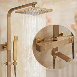 Shower Faucet,Shower Set Set Handshower Included Pullout Rainfall Shower/Traditional Brass Wall Mounted Ceramic Valve Bath Shower Mixer Taps