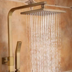 Shower Faucet,Shower Set Set Handshower Included Pullout Rainfall Shower/Traditional Brass Wall Mounted Ceramic Valve Bath Shower Mixer Taps