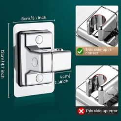 Shower Head Holder Wall Mount Adhesive Adjustable Handheld Shower Wand Holder No Drilling Wall Mount Bracket