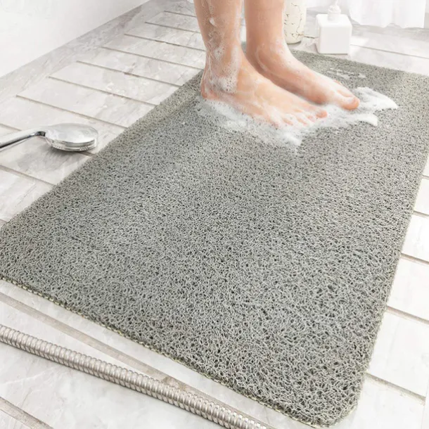 Shower Mat for Inside Shower, Loofah Bath Mat Non Slip Anti Mould Antibacterial Soft PVC Bathtub Mat for Bathroom Wet Shower Areas