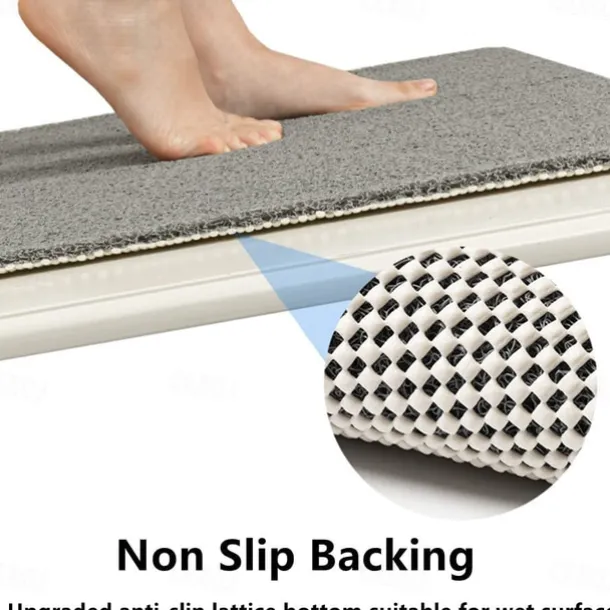 Shower Mat for Inside Shower, Loofah Bath Mat Non Slip Anti Mould Antibacterial Soft PVC Bathtub Mat for Bathroom Wet Shower Areas