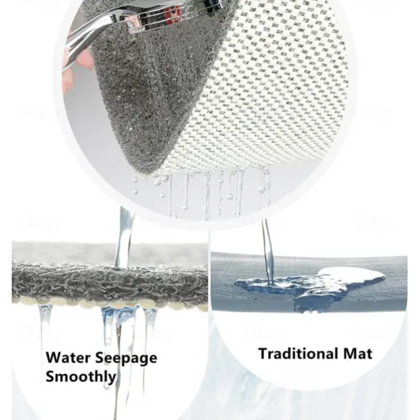 Shower Mat for Inside Shower, Loofah Bath Mat Non Slip Anti Mould Antibacterial Soft PVC Bathtub Mat for Bathroom Wet Shower Areas