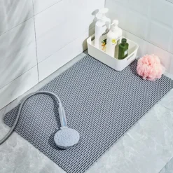 Shower Mats with Drain Hole - Non-Slip Bathtub Mat for Bathroom, Anti-Mildew, Quick-Drying, Comfortable and Safe for Kids and Elderly