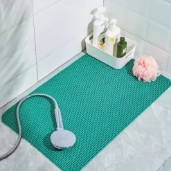 Shower Mats with Drain Hole - Non-Slip Bathtub Mat for Bathroom, Anti-Mildew, Quick-Drying, Comfortable and Safe for Kids and Elderly