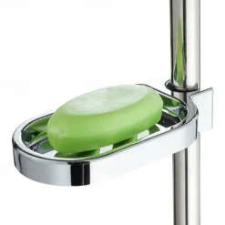 Shower Rail Soap Dish Box Soap Holder Soap Pallet Shower Rod Slide Bar ABS Chrome for Sliding Bar Bathroom Tray Soap Box Slide Bar Soap Dish Holder Replacement Soap Pallet