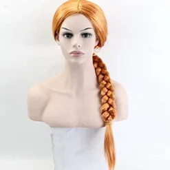 Shrek Women Princess Fiona Wig The Monster Finona Role Play Orange Braided Hair Wig Halloween Wigs